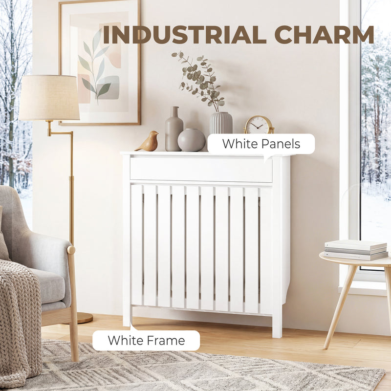 Radiator Cover with Storage Drawer for Hallway Safety and Organisation White Homcom