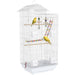 White Bird Cage for Budgies Finches Canaries with Accessories Toys and Tray by PawHut