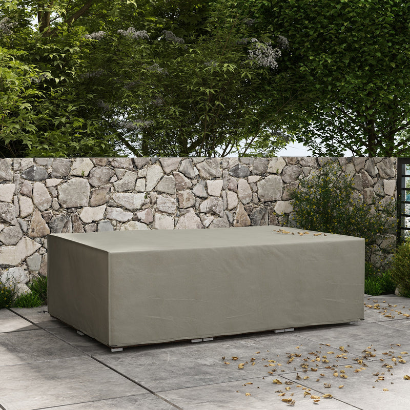 Grey Waterproof Garden Furniture Cover 155 x 222cm Protects Outdoor Tables and Chairs