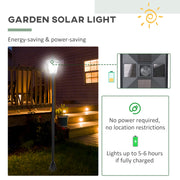 Set of 2 Black Solar Garden Post Lights with LED Lanterns and Dusk Sensor 1.2M Tall