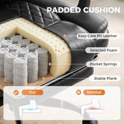 Office Chair with Reclining Back and Footrest for Comfortable Home Working Black Homcom