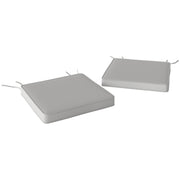 Light Grey Garden Chair Cushions Set of 2 Weather Resistant Outdoor Pads by Outsunny