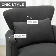 Retro Corduroy Accent Chair With Padded Seat Ideal for Living Rooms or Bedrooms Black