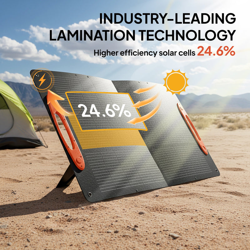 100W Foldable Solar Panel Charger with USB Fast Charging for Camping and Hiking Black AOSOM