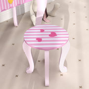 Pink Kids Dressing Table Set With Stool Mirror and Drawer by AIYAPLAY
