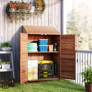 Two-Tier Wooden Small Garden Shed 59 x 103.5 cm Brown Weatherproof Storage by Outsunny