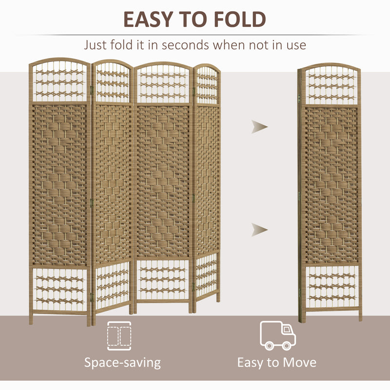 Folding Room Divider for Instant Privacy or Clutter Cover with Natural Wood Finish