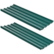 Green Galvanised Metal Roofing Sheets Pack of 24 for Greenhouse Shed Garage 129 x 45cm by Outsunny