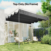 UV Resistant Retractable Replacement Pergola Canopy 4 x 3 m Ideal For Outdoor Shade Dark Grey Outsunny