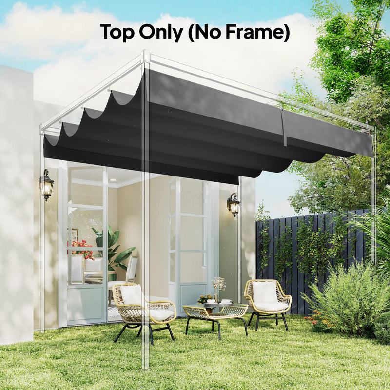 UV Resistant Retractable Replacement Pergola Canopy 4 x 3 m Ideal For Outdoor Shade Dark Grey Outsunny