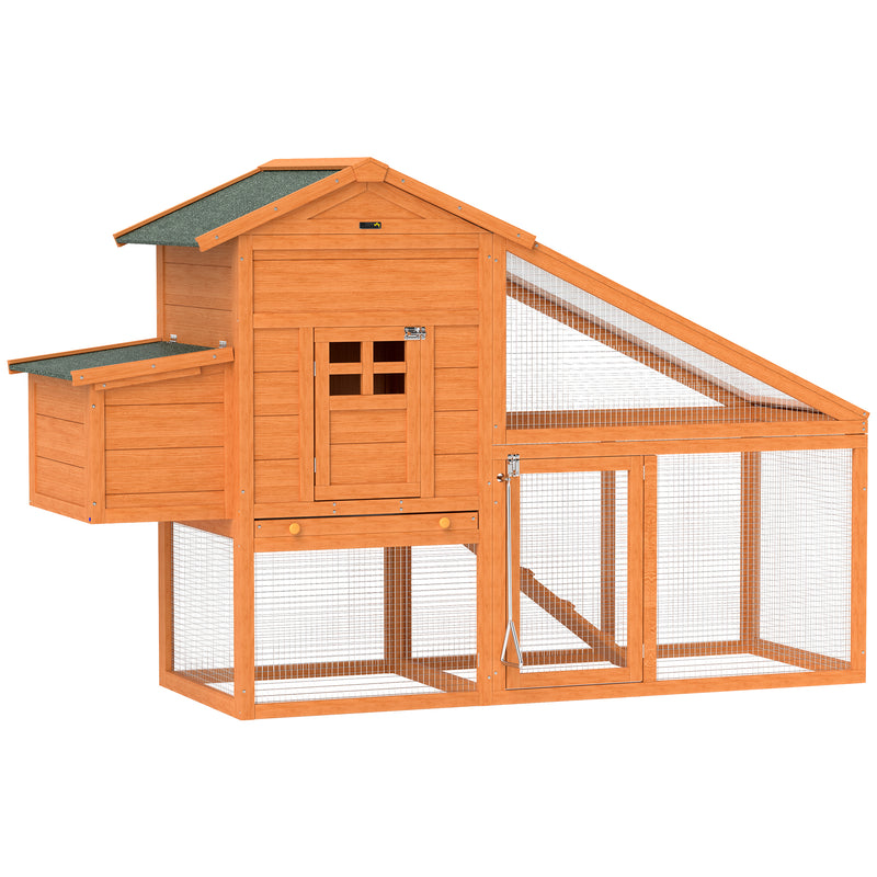 Large Wooden Chicken Coop with Nesting Box Run and Slide Out Tray for Outdoor Use, Grey