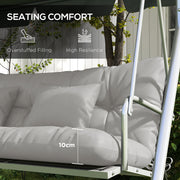 Light Grey Garden Chair Cushion Set with Ties and Pillows (Cushions Only)