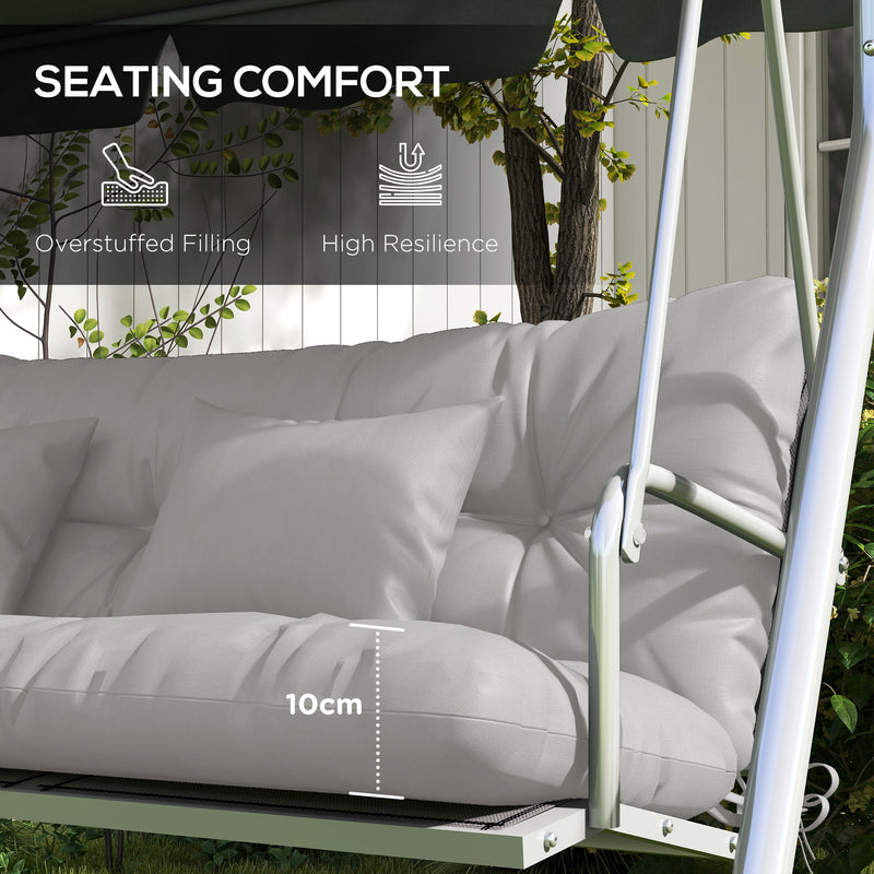 Light Grey Garden Chair Cushion Set with Ties and Pillows (Cushions Only)