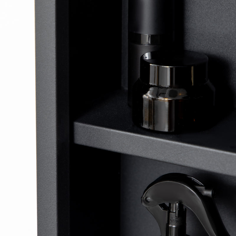 Wall Mounted Bathroom Mirror Cabinet With Storage Shelves Space Saving Design Black