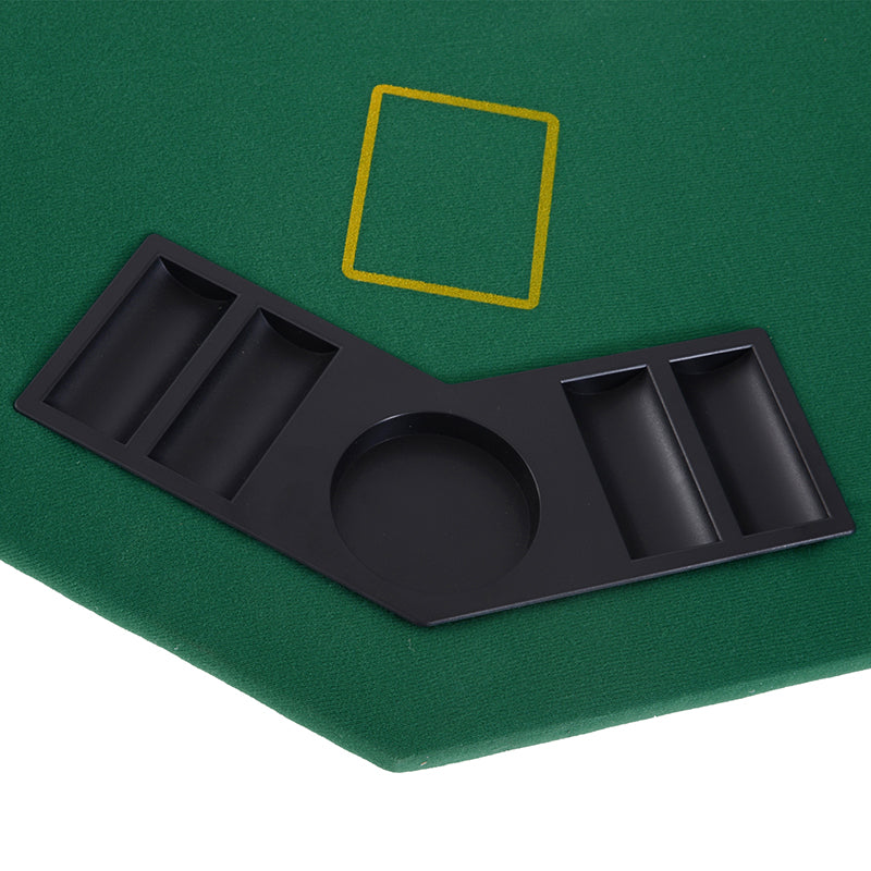 Folding Poker Table for 8 Players with Chip Trays and Cup Holders Green and Black