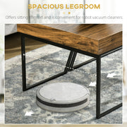 Industrial Nesting Coffee Table Set of 2 With Thick Tabletop For Living Room Use Rustic Brown