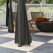 3 x 4m Steel Gazebo with Curtains Elegant Outdoor Shelter in Black by Outsunny