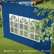Set of 2 Blue 3m Gazebo Side Panels Water Resistant UV Protection by Outsunny