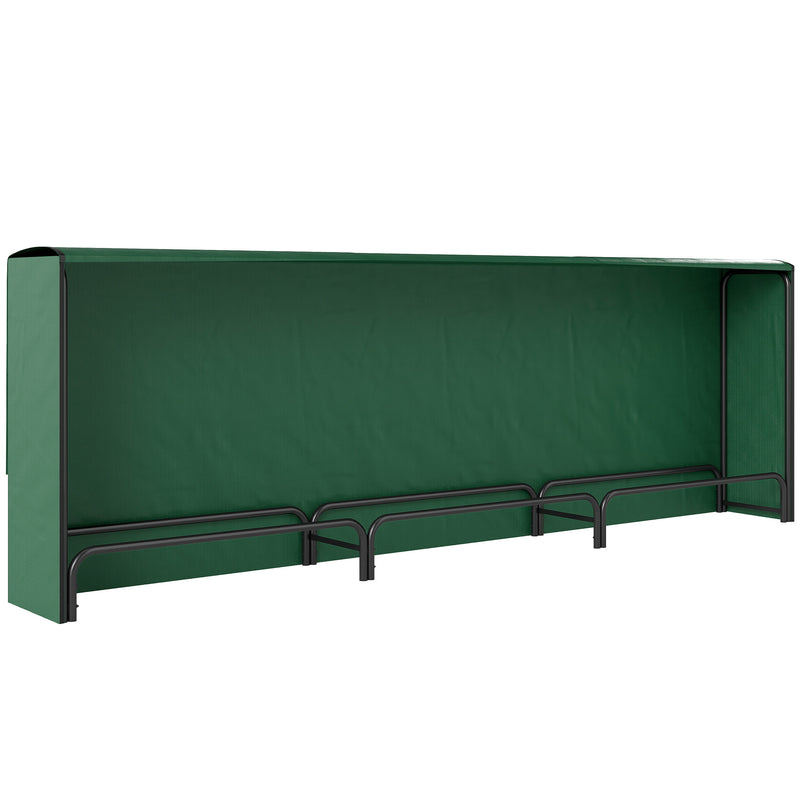 Heavy Duty Metal Firewood Rack with Waterproof Cover Ideal for Indoor Outdoor Use Dark Green
