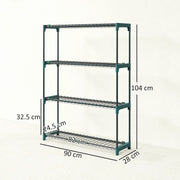 4 Tier Steel Plant Stand Set for Indoor or Outdoor Space Saving Display Dark Green Outsunny