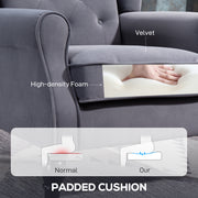 Charcoal Grey Wingback Accent Chair with Tufted Upholstery for Living Room or Bedroom by HOMCOM