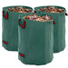 Set of 3 Heavy Duty 300L Garden Waste Bags with Handles Foldable and Reusable by Outsunny