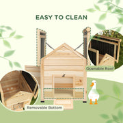 Wooden Duck House with Double Doors Openable Roof Ventilation Holes Removable Base by PawHut
