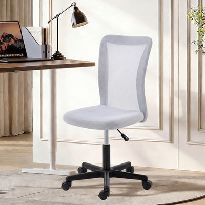 Office Chair for Small Home Office with Adjustable Height and Mesh Back Black AOSOM