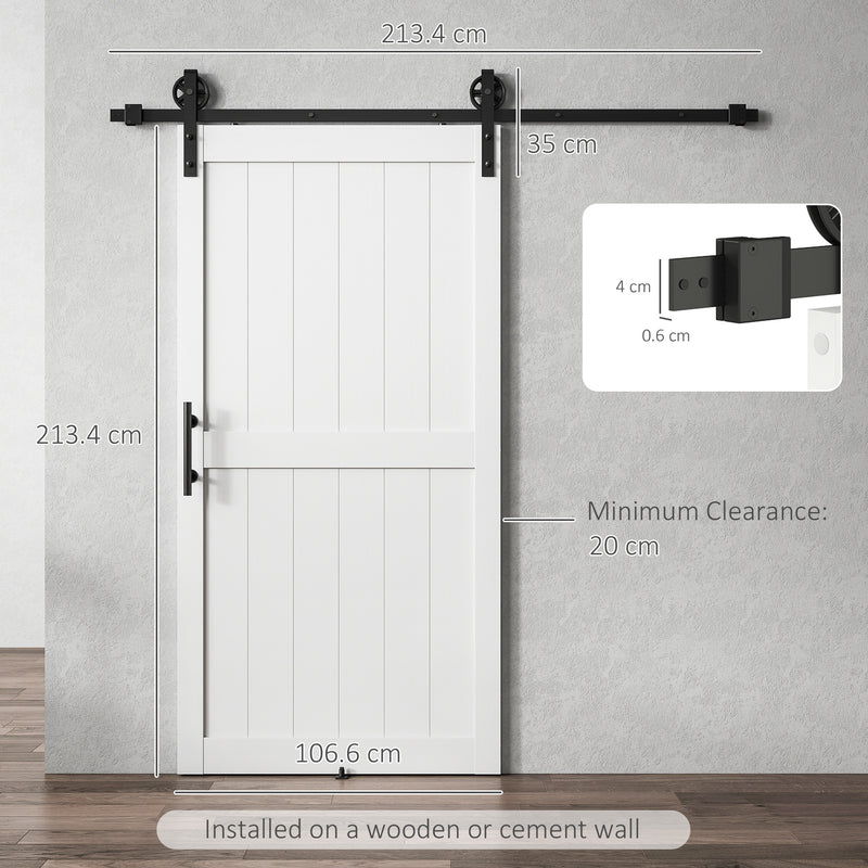 Sliding Barn Door Kit for Quiet Space Saving Room Separation White