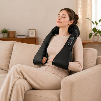 Electric Neck and Shoulder Massager with Heat for Quick Muscle Relief Black Homcom