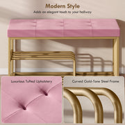 Shoe Storage Bench with Padded Seat for Hallway Organisation Pink AOSOM