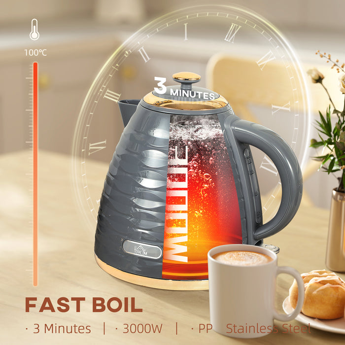 Grey 3kW Rapid Boil Honeycomb Kettle for Rapid Boiling by HOMCOM