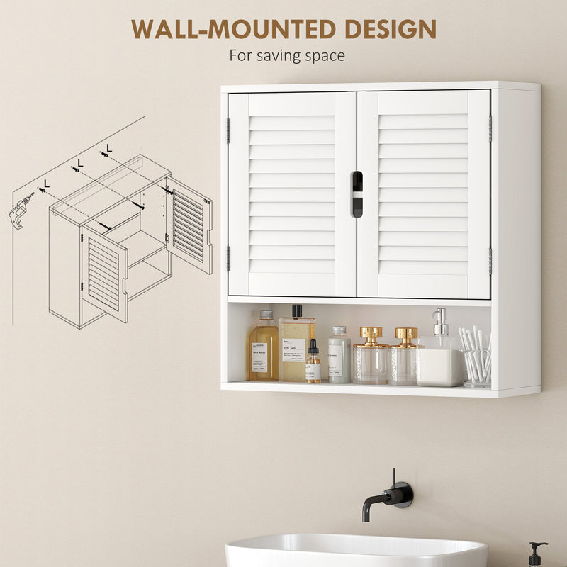 Wall Mounted Bathroom Storage Cabinet With Adjustable Shelves For Small Spaces White