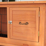 Two Tier Wooden Rabbit Hutch with Run 102cm Large Guinea Pig Cage for Outdoors Orange