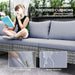 9 Piece Rattan Garden Sofa Set With Cushions and Table Light Grey by Outsunny