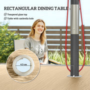 Garden Dining Set for 4 with Comfortable Chairs and Easy Clean Tabletop Teak Outsunny