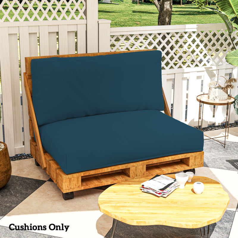 Navy Blue 2 Seater Pallet Furniture Cushions 20 cm Thick UPF20+ Fabric Outdoor Seat Pads by Outsunny