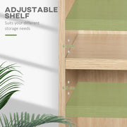 2 Tier Small Bookcase With Adjustable Shelf Ideal For Home Office Or Study, Natural