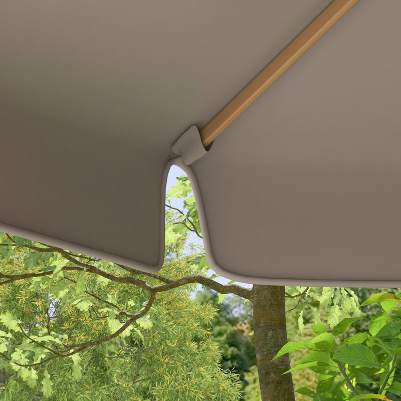 Grey 3.3m Wooden Garden Parasol with Elegant Design by Outsunny