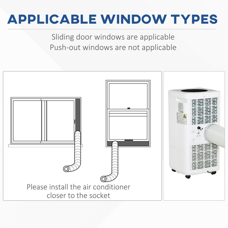 10000 BTU Portable Air Conditioner with Dehumidifier Timer and Remote for Rooms up to 22m²