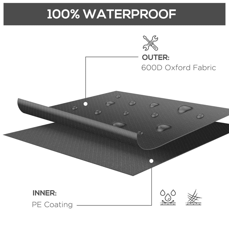 Black Waterproof Garden Furniture Cover for Rattan Table Set 245 x 165cm by Outsunny