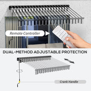 Grey and White 3x2m Electric Garden Awning with Remote Control and Aluminium Frame