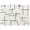 Soft High Pile Geometric Area Rug Washable Floor Carpet for Living Room or Bedroom, Cream
