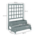 Grey 2 Tier Raised Garden Bed with Trellis Wooden Planter Box for Climbing Plants by Outsunny
