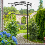 Metal Garden Arch for Climbing Plants and Flowers Outdoor Entryway Structure Black Outsunny
