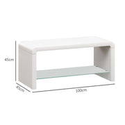Curved White High Gloss Coffee Table Modern Design by HOMCOM