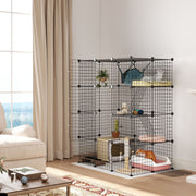 Large 4 Tier DIY Cat Cage with Hammock Ramps and 5 Doors for Indoor Use by PawHut