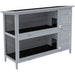 Grey Wooden Rabbit Hutch Outdoor Guinea Pig Cage with No-Leak Trays and Divider by PawHut