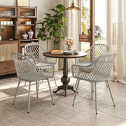 Garden Dining Chairs Set of 4 with Comfortable Support and Easy Care Grey Outsunny