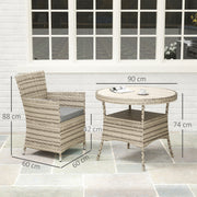 Grey 5 Piece Rattan Garden Furniture Set With Two Tier Coffee Table by Outsunny